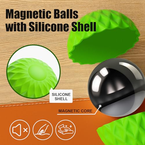 image for RIVGOT Silicone Magnetic Balls, Fidget Toys, 6-Pack Stress Relief Toys