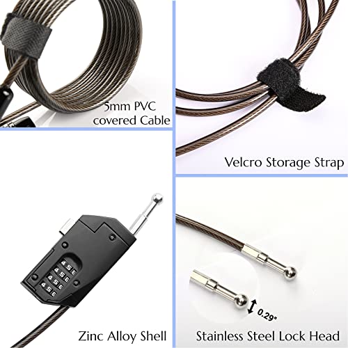 Adjustable Cable Lock, Combination Wire Lock Trail Camera And Kayak Locking Cable Appliance Combo Lock Adjustable Fridge Lock For Child Safety With 6.5Ft Long Cord For Luggage Suitcase Helmet #TOP5