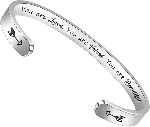 Btysun Bracelets for Women Mothers Day Bracelet Gifts from Daughter Inspirational Gifts for Women Graduation Gifts for Her Motivational Birthday Cuff Bangle Friendship Personalized Mantra Jewelry…