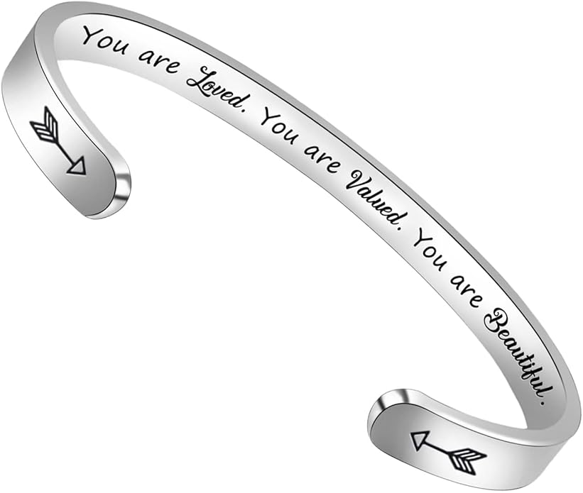 Btysun Bracelets for Women Mothers Day Bracelet Gifts from Daughter Inspirational Gifts for Women Graduation Gifts for Her Motivational Birthday Cuff Bangle Friendship Personalized Mantra Jewelry…