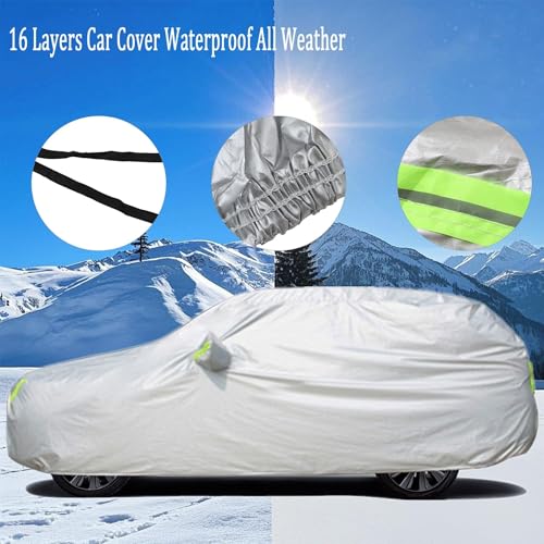 Image of 16-Layer Waterproof All-Weather SUV Car Cover Heavy Duty Full Exterior Protection Universally Fit fit Ford Explorer Toyota Highlander Kia Telluride Palisade Pilot Dodge Durango GMC Acadia etc