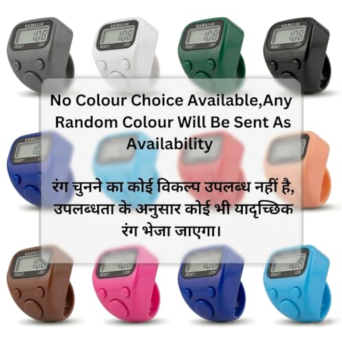 Image of Digital Finger Ring Counter, LCD Display with LED, Reset Function, Tally Counter (Pack of 1-Multicolour) (Black)