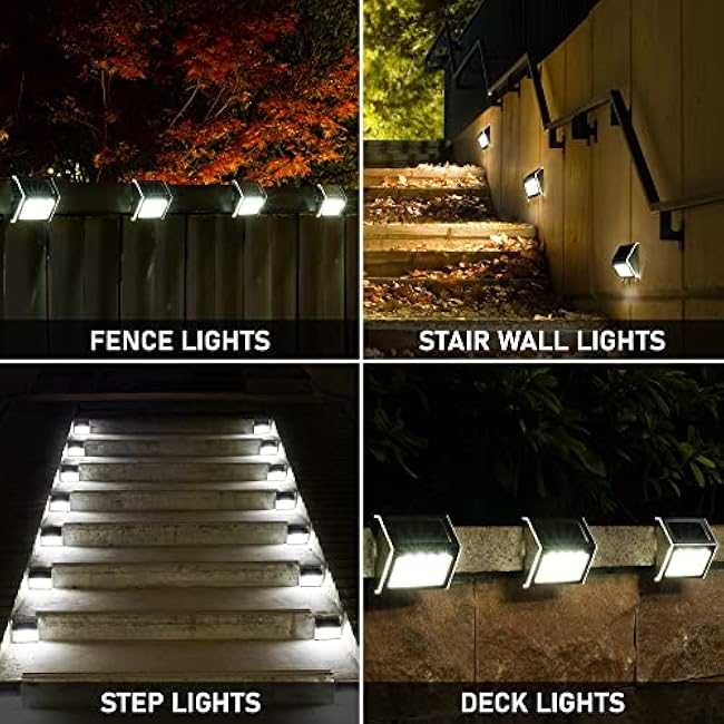 SOLPEX Solar Fence Lights Deck Lights Solar Step Lighting Cold White