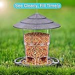 eWonLife 2 Pack Bird Feeders for Outdoors Outside Hanging (Up to 3.1 LB), Adjustable Wild Birdfeeders with Sturdy Wire and Roof for Garden, Backyard and Terrace, Easy to Fill Bird Seed - Image 3