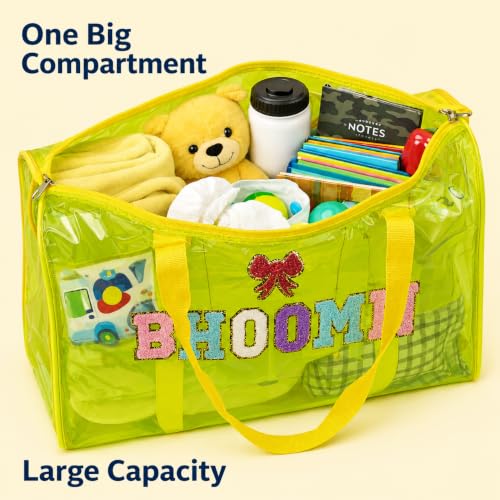 Image of AICA Personalized Name Embroidered Letters & Patch Duffle Bag for Kids Boys & Girls Age 1-18 Years Age Group (Yellow) | Gift for Boys Girls Kids