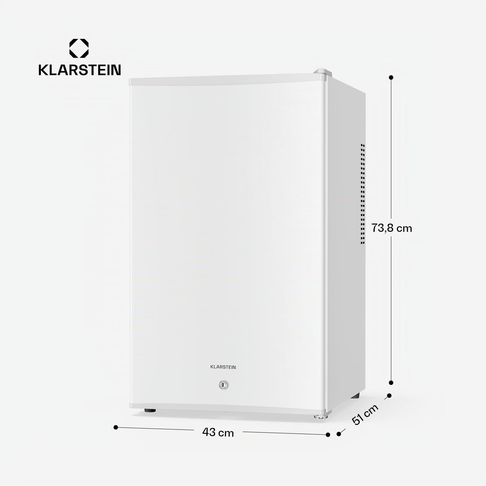 Klarstein Nevera, Mini nevera con puerta de cristal, 68L Mini para bebidas, snacks y cosméticos, pequeña y silenciosa, Estantes regulables, pequeña para el cuidado de la piel