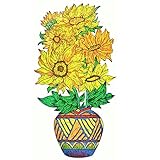 Wooden Puzzles for Adults, Sunflowers Wooden Jigsaw Puzzles, 164 Pcs Unique Shaped Wooden Puzzles,...