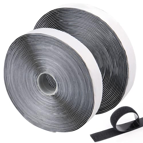 Belcro Adhesivo Doble Cara Fuerte, 10m X 20 mm Hook y Loop Tape, Belcro Adhesivo Fuerte, Hook y Loop Auto Adhesivo, para Bricolaje y Costura