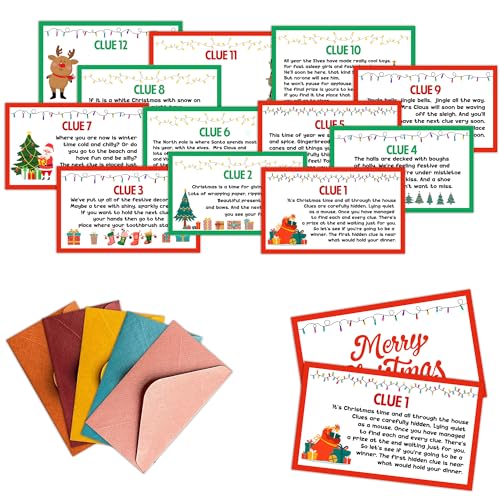 DRWJPAT Christmas Scavenger Hunt Games Set, Xmas...