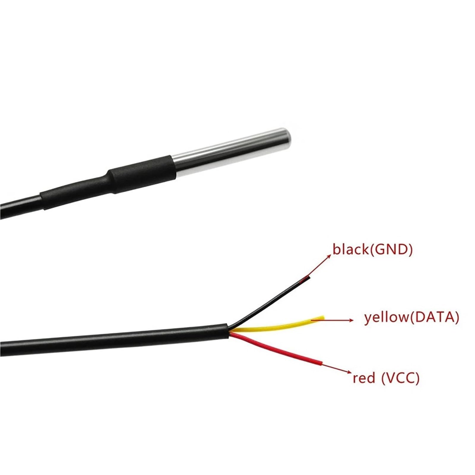 1 Uds DS18B Impermeable encapsulado de Acero Inoxidable 18B20 sonda del Sensor Temperatura Longitud Cable 1m 2m 3m 5m 500cm(2M 200CM)