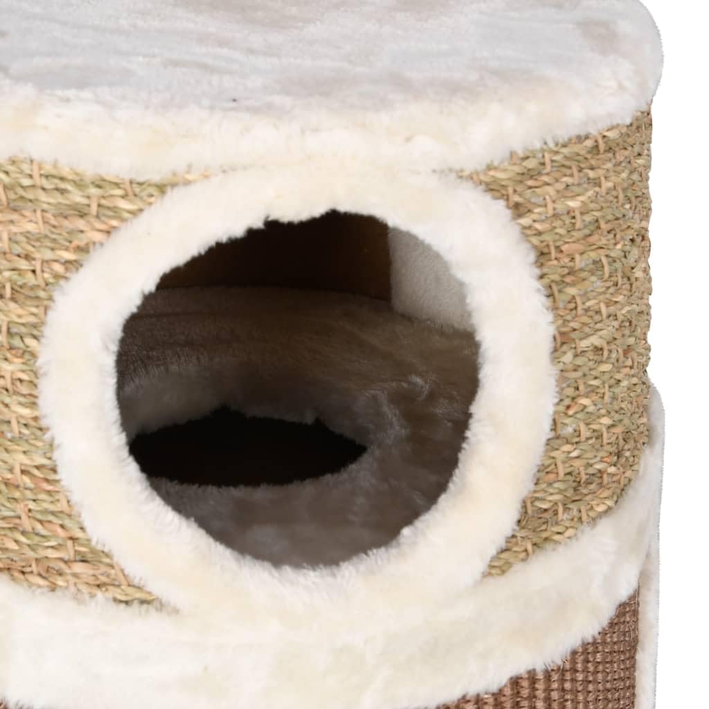 vidaXL Barril Rascador para Gatos Hierba Marina 60 cm Rascador Juguete Muebles