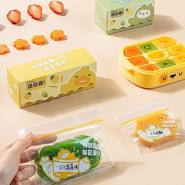 Multipurpose Reusable Food Storage Bags - Clear, Leakproof, Zipper Closure - 36 Pack (9x6cm, 13x8cm)