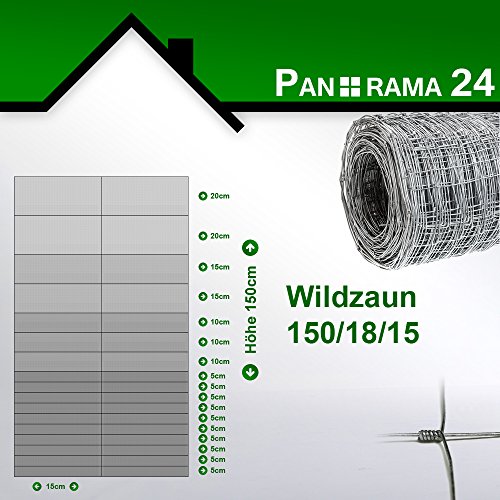 Preisvergleich Produktbild Wildzaun Forstzaun Weidezaun Rollenware Verzinkt 150 / 18 / 15 50m