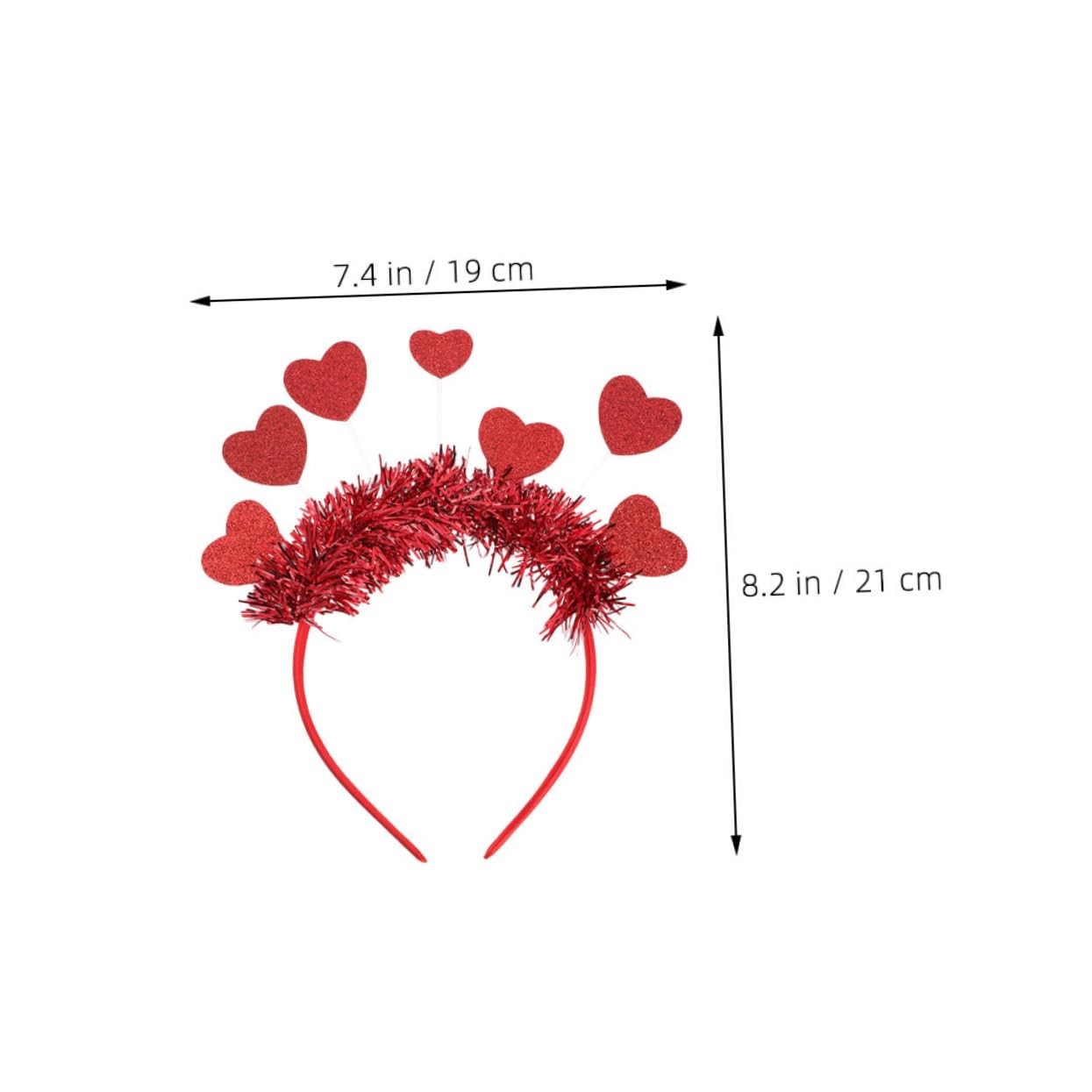 Toddmomy 3pcs Heart Sequin Headband Valentines Day Headpiece Glitter Heart Hair Band for Party Wedding Party Accessories Red