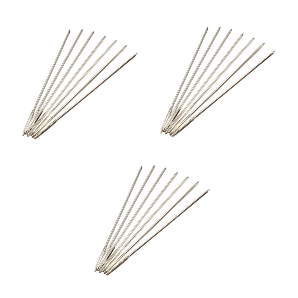 Sewroro 3sets Tail Needle Set for 11ct Cross Stitch Stainless Steel Embroidery Needles Precision Machined Tips 3.6cm Length 100pcs*3