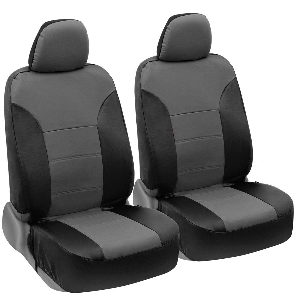 carXS UltraLuxe TwoTone Faux Leather Car Seat Covers, Front Seats Only