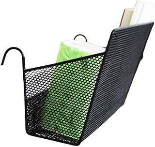 CIYODO Black Storage Basket Strawberry Party Cups Hanging Basket Oval Shaped Plate Bedside Storage Basket Metal Hanging Storage Basket Hollow Out Drainer Rack Notebook Student