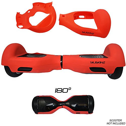 SILISKINZ Cubierta de la Caja de la Jalea del silicón de 180 Grados Hoverboard - para 6.5'Scooter Elegante de la Rueda 2 de Swegway (Rojo)