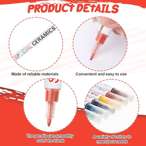 Marspark 6 Pcs Underglaze Pen for Pottery, Fresh Color, Classic by Marspark - Image 3