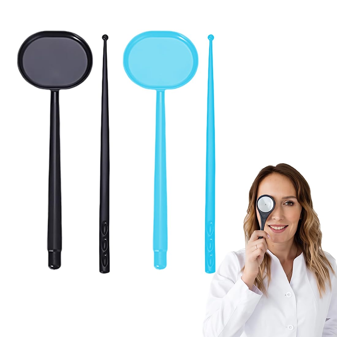 EIR 2 Pcs Accesorio de Examen Ocular,Oclusor ocular de mano Eye Occluder Cover para Exámenes Oculares,Ideal para Consultorio Médico