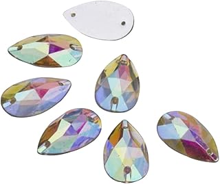 50pcs Hot Fix Rhinestones Bulk Resin Crystals Flat Back Teardrop Shape for Costume Decor