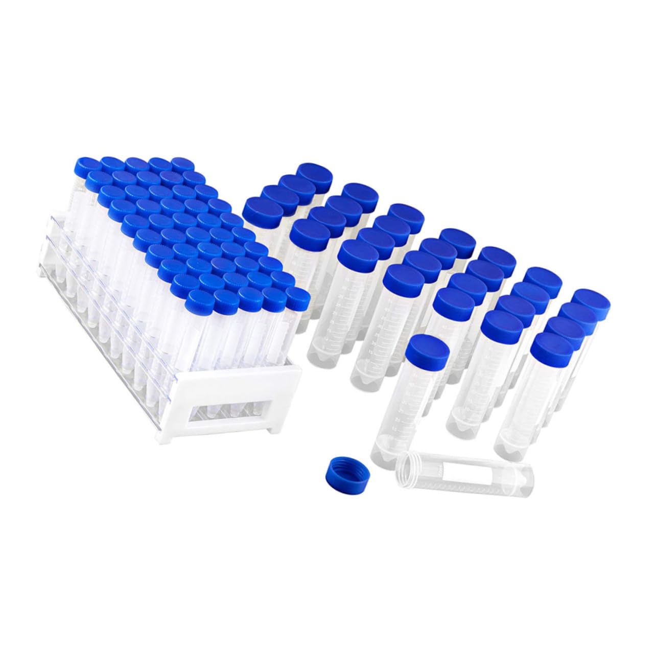SOLUSTRE 81piezas Tubos de Centrífuga Tubos de Ensayo de Plástico con Tapa para Equipos de Laboratorio para Experimentos de Química Casa o Clase