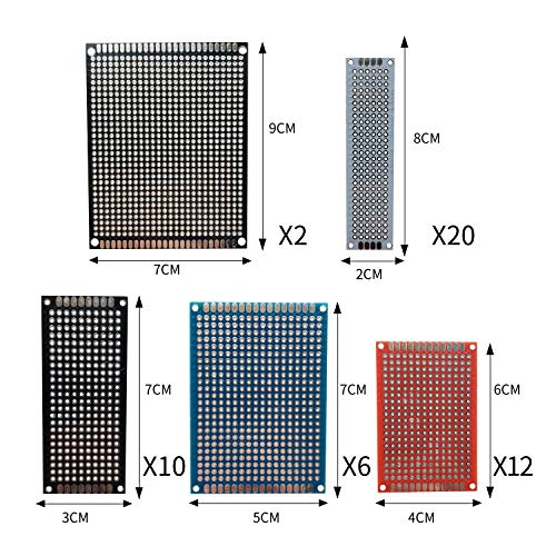 image for Enksagd 50 Pcs Double Sided PCB Board Prototype Kit Soldering 5 Sizes 