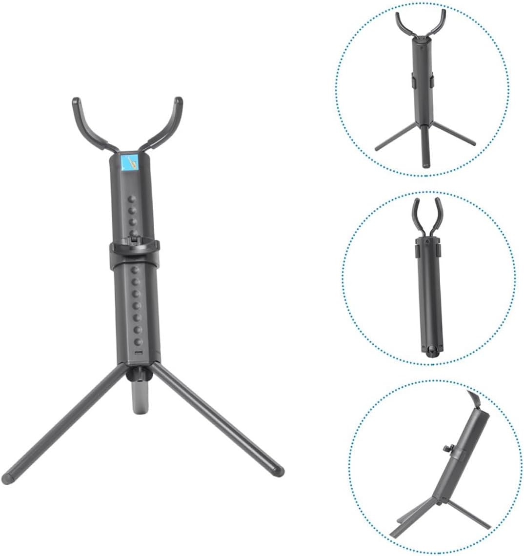 Cabilock Foldable Tenor Saxophone Stand Portable Non-skid Sax Holder Rack with Blue Case for Musician Storage and Performance
