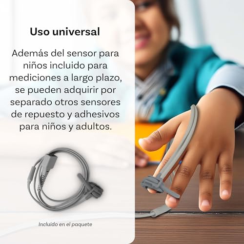 Pulox PO-650B - Pulsioxímetro de dedo para bebés con sensor externo - Medición de SpO2 y pulso en lactantes y niños - imagen 5