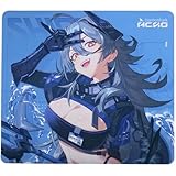 OUSEITECH×Darmoshark サメ姫 ゲーミングマウスパッド MOBAゲーム向け コントロール寄りバランスタイプ ポリウレタンベース ソフト表面 高湿度対応 フラットパッケージ グリップ力の強い滑り止め アクスタ、カスタムカード付き (4mm,420mm*490mm)