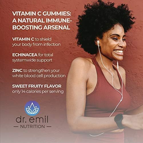 DR EMIL NUTRITION Immune Support Vitamin C Gummy Supplement with Added Zinc and Echinacea