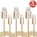 ESK (TM) 6 Feet / 2 Meters Nylon Braided 8 Pin Lightning to USB Cable (4 Pack)
