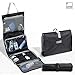 Lewis N. Clark Hanging Toiletry Bag for Travel Accessories, Shampoo, Cosmetics + Personal Items with Waterproof Compartment and Folding Design, Black