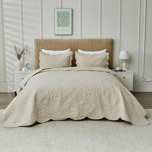 Image of Kingnex Oversized King Bedspreads 128x120 Beige