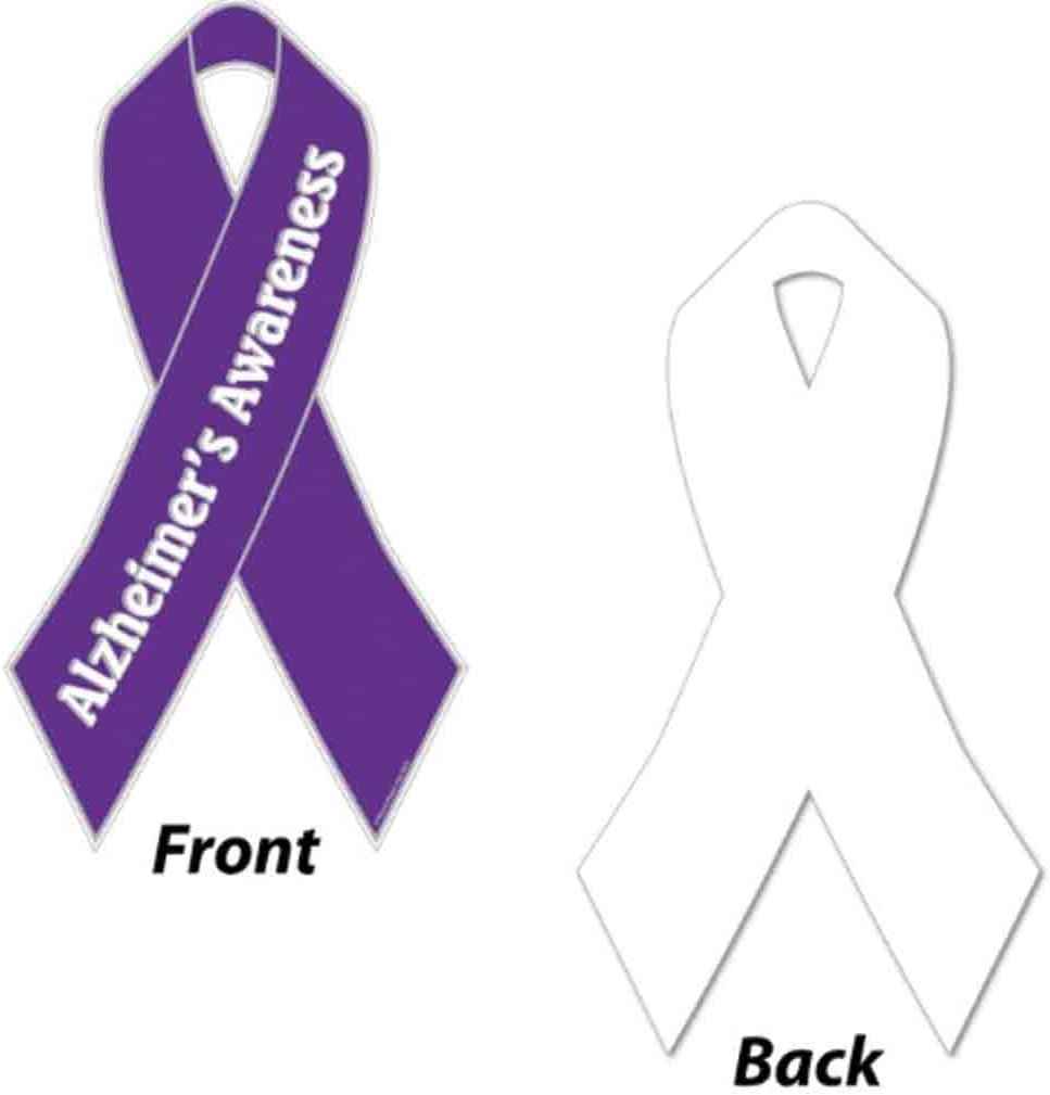VictoryStore Yard Sign Outdoor Lawn Decorations: Alzheimer's Awareness Ribbon Yard Sign with Stakes, 13666