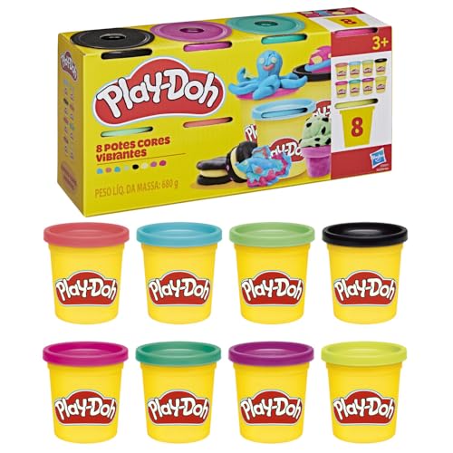 Image of Play-Doh 8 Pack Vibrant Colors, 3 Ounce Cans of Modeling Compound, Kids Arts & Crafts, Preschool Toys for Girls & Boys 3+