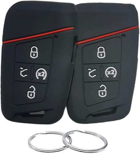 Funda de Goma de Silicona para Llavero Compatible con VW Volkswagen Atlas Golf Alltrack Jetta Passat Tiguan Taos 2018-2025 (no para Llaves con