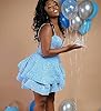 Sequins Homecoming Dresses for Teens Tiered Short Prom Dresses Mini HOCO Dresses Hot Pink 6 #3