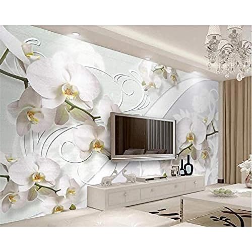 Benutzerdefinierte Tapete 3D-Wandbilder Mode Schöne europäische Orchidee Muster Wohnzimmer TV Hintergrund Wanddekor Tapete wandpapier fototapete 3d effekt tapeten Wohnzimmer Schlafzimmer-300cm×210cm