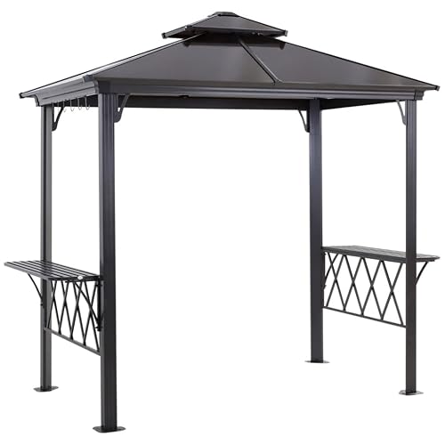 Outside Porch Pergola Canopy W/ 6 Hooks for Utensils &
