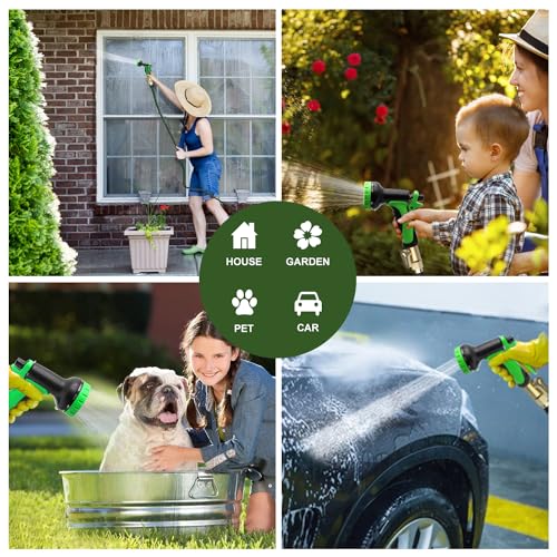 Hdking 100 FT EXPANDABLE GARDEN HOSE Water Hose With 10-Function High-Pressure Spray Nozzle, Heavy Duty Flexible Hose thumb #6