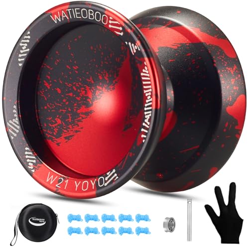 WATIEOBOO Responsive & Pro Metal Trick Yoyo for Kids & Adults - Black Red