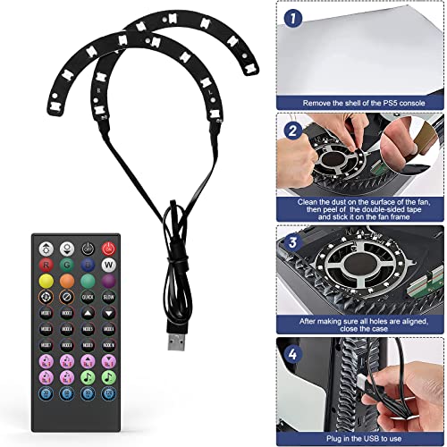 zerotop Soporte PS5 con ventilador de refrigeración y luz LED RGB para Playstation 5 Disc/edición digital, estación de refrigeración PS5, base vertical Playstation 5, luz LED integrada con control - imagen 6