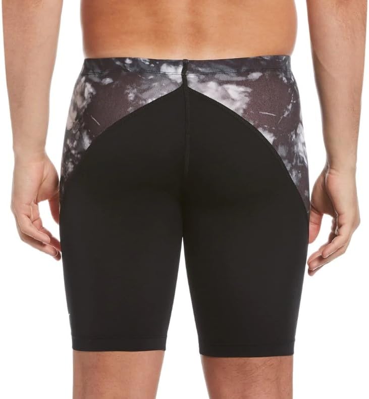 Nike Men's Hydrastrong tie Dye Print Jammer Swimsuit-Black (Size 22)