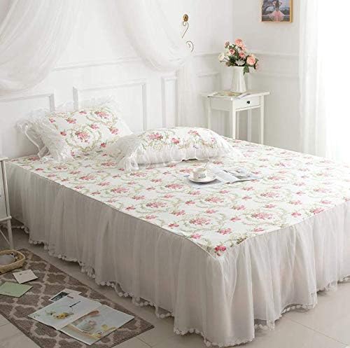 LELVA Floral Ruffle Bed Sofa Cushion Decorative Throw Pillows with Inserts (Square Pillow)