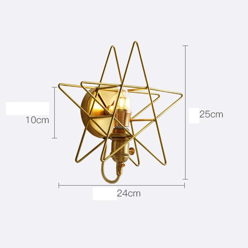 Golden Wall Lamp, Star Shape Living Room Bedroom Minimalist Aisle Balcony Creative Lamps