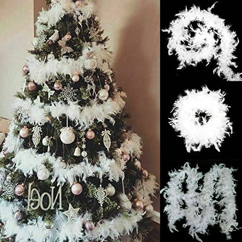 Boa Ruban Blanc 5 Pièces De 2m – La Guirlande Plumes Qui Habille Votre Sapin Et Vos Fêtes !