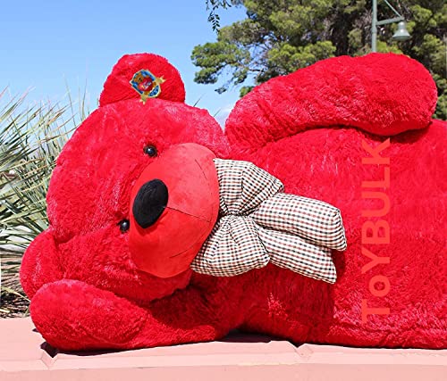 Image of 6-Foot Soft Toy - Big Stuffed Plush for Gift, Cuddly Toy for Birthday, Valentine or Anniversary, Perfect for Kids, Wife, Girlfriend, Husband (Red)