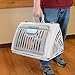 SportPet Designs Sport Pet Foldable Travel Cat Carrier with A Waterproof Bed - Front Door Plastic Collapsible Carrier, Gray (CM-10064-CS01)