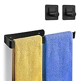 ❥ [Materiales de Alta Calidad]: El toallero y el gancho del baño están hechos de aluminio espacial resistente a la corrosión y extremadamente fuerte, a prueba de herrumbre e impermeable, y la superficie está finamente dibujada, que no le teme a la humedad y es duradera.